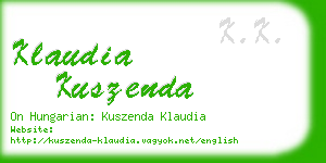 klaudia kuszenda business card
